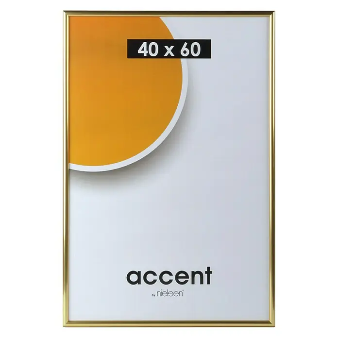 Kunststoffrahmen - 40 x 60 cm, Gold - Goldener Bilderrahmen "Accent" von Nielsen, 40 x 60 cm, perfekt für Fotos oder Kunstdrucke. Eleganter Rahmen für stilvolle Wanddekoration.