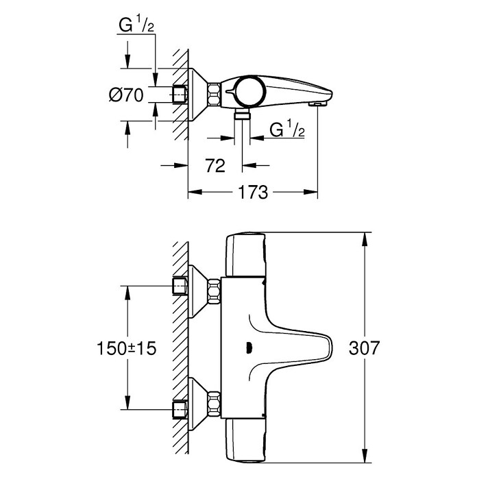 Grohe Badthermostaatkraan Precision Trend (Chroom, Glanzend) | BAUHAUS