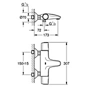 Grohe Badthermostaatkraan Precision Trend (Chroom, Glanzend) | BAUHAUS