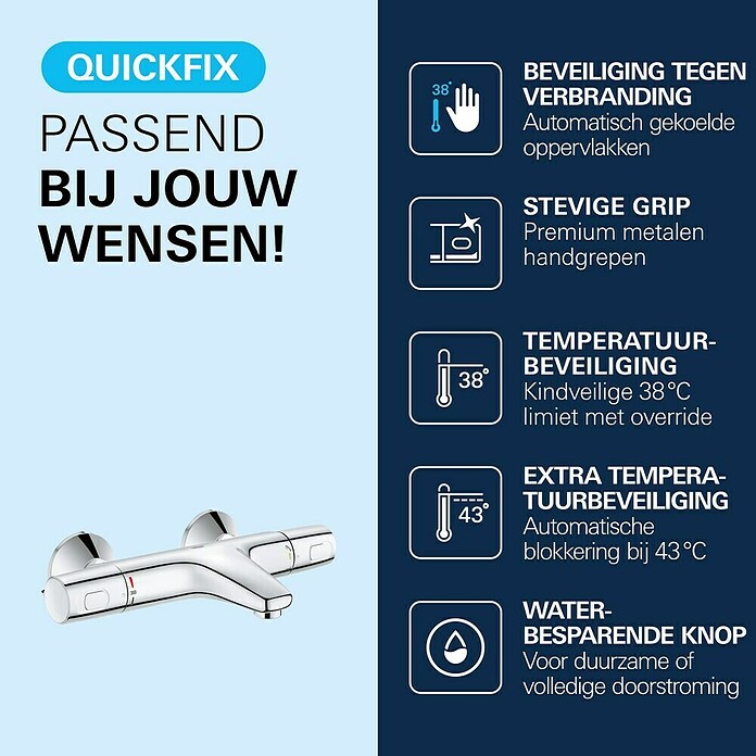 Grohe Badthermostaatkraan Precision Trend (Chroom, Glanzend) | BAUHAUS