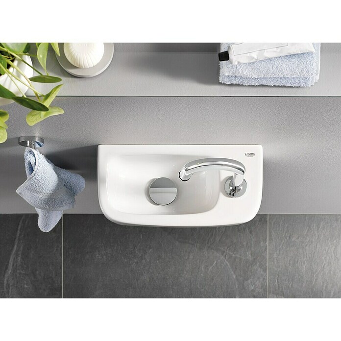 Grohe Euro Keramik Waschbecken (36,9 x 17,9 cm, Ohne Beschichtung, Keramik, Weiß)