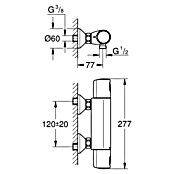 Grohe Thermostatische watermengkraan 12 cm Precision Trend (Zilver) | BAUHAUS