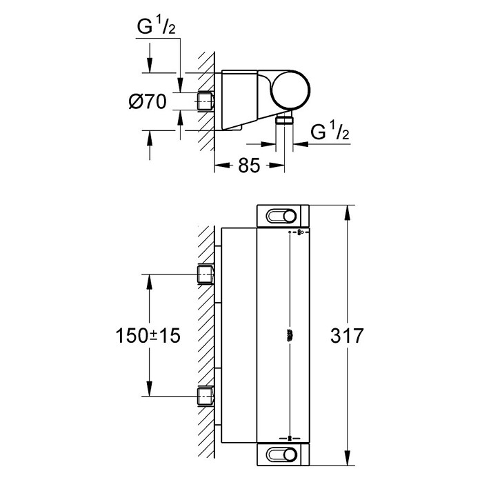 Grohe Grohtherm 2000 Douchethermostaat