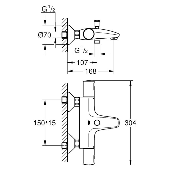 Grohe Badthermostaat (Chroom, Glanzend)