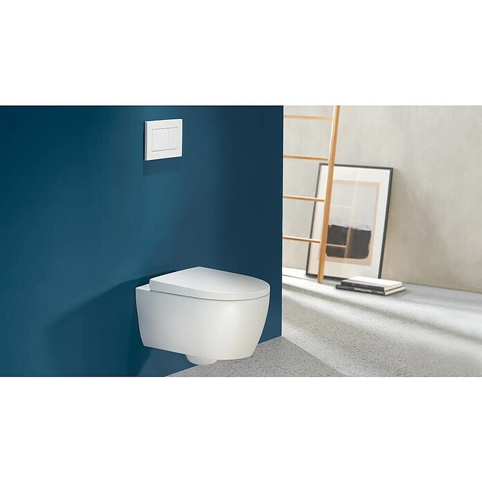 Geberit iCon Hangend Toilet Spoelrandloos Compact TurboFlush (Wit, Softclose, Met toiletzitting) | BAUHAUS