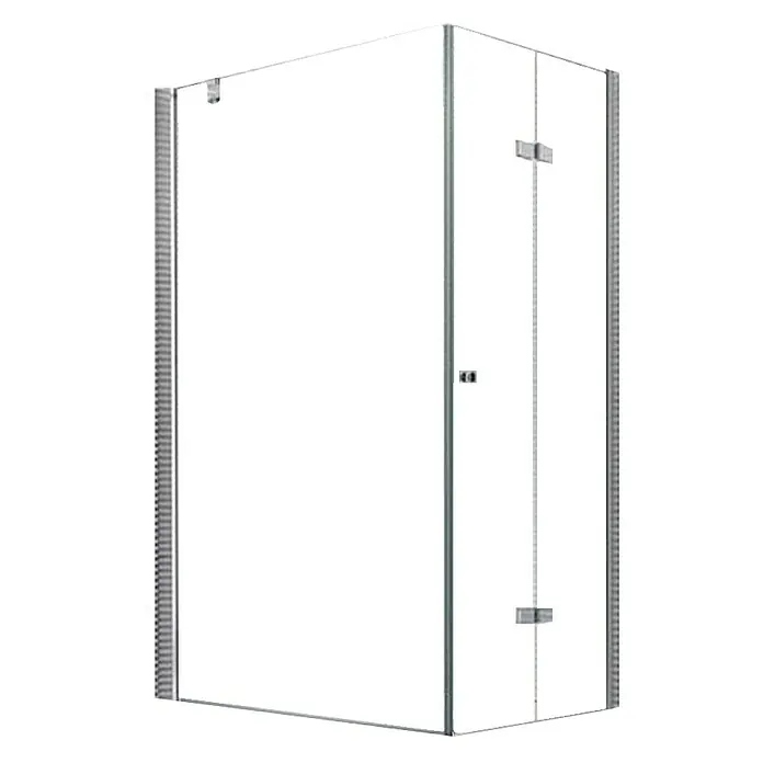 Glaszentrum Hagen Eckdusche 80x100x195 cm Nora Duschkabine - 100 x 80 x 195 cm, Imprägniert, Farblos, Stärke: 8 mm