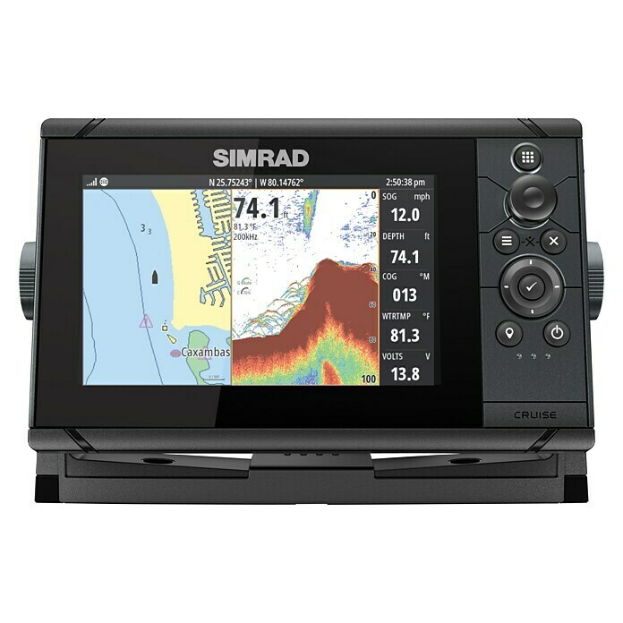 Simrad Fishfinder & Kartenplotter Cruise 7Geber: Cruise 83/200-Skimmer-Schwinger, Bildschirmtyp: 7″/178 mm TFT LCD Front View