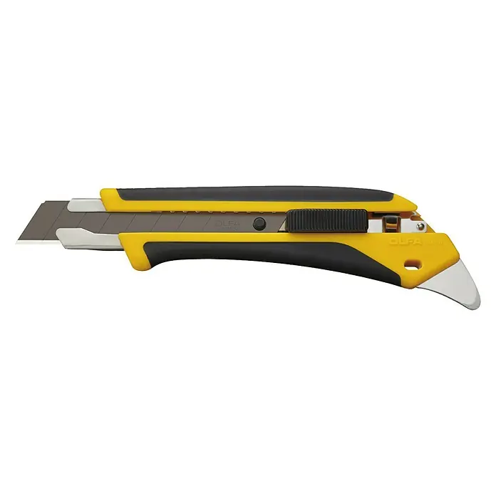 Olfa Cuttermesser L5-AL - Klingenbreite: 18 mm, Abbrechklinge - OLFA Profi-Cuttermesser, ideal für präzise Schnitte. Das robuste Design und die scharfe Klinge gewährleisten saubere Ergebnisse bei jedem Schnitt.