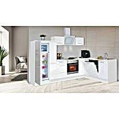 Respekta Premium Cocina esquinera (200 x 290 cm, Con dispositivos eléctricos, Blanco de alto brillo)