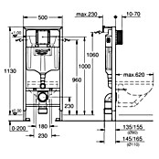 Grohe Inbouwreservoir Rapid SL 3-in-1 (l x b x h: 13,5 x 50 x 113 cm) | BAUHAUS