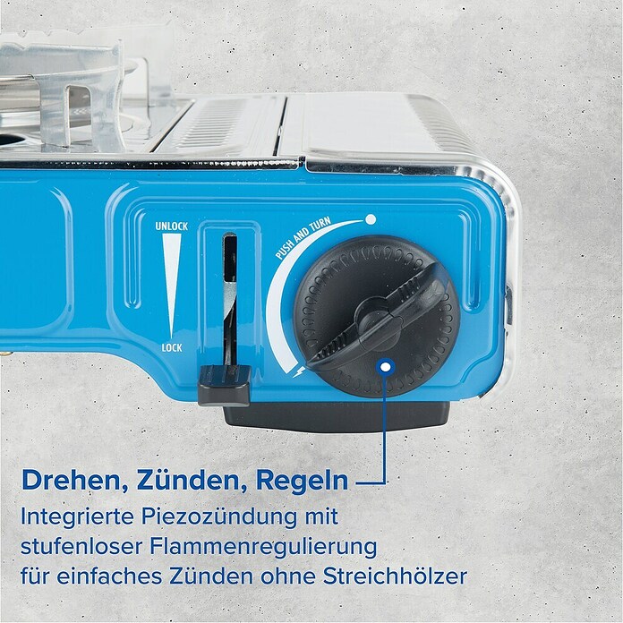 Campingaz Gaskocher Bistro DLX (L x B x H: 285 x 370 x 125 mm, Leistung: 2.120 W, Ohne Stopgaz-System)