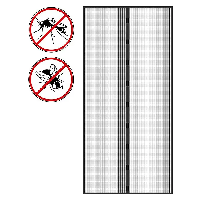 ECD Germany Moskitonetz Moskitonetz Insektenschutz Fliegenschutz Mückengitter Mückenschutz - L x B: 100 x 1 cm, Schwarz