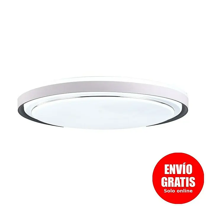 Led Hispania Plafón LED redondo Marín - 40 W, Ø x Al: 500 cm x 90 mm, Blanco, Blanco frío - Plafón LED redondo blanco de superficie.