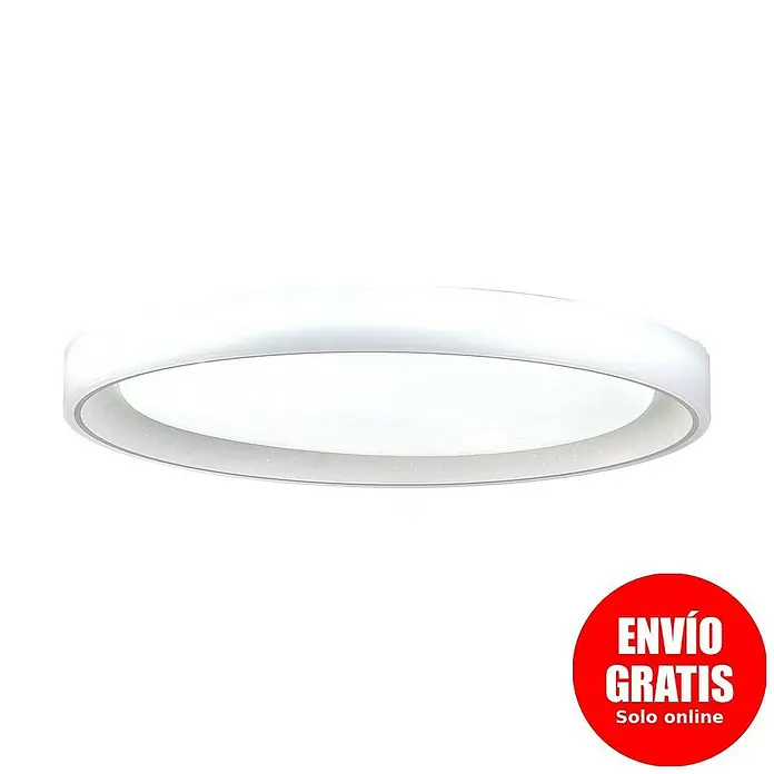 Led Hispania Plafón LED redondo Zonda - 40 W, Ø x Al: 500 cm x 90 mm, Gris/Plata, Blanco frío - Un plafón LED redondo, blanco y delgado.