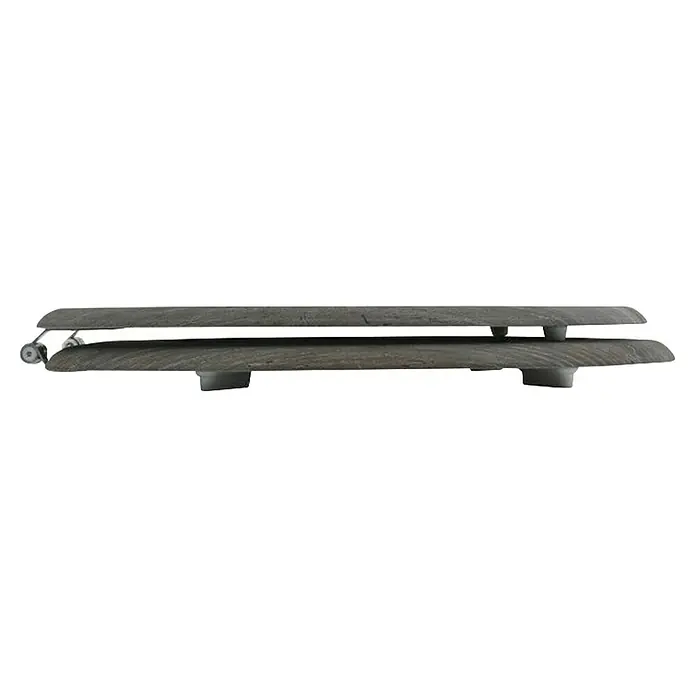 Tapa de WC Blue ridge - MDF, Natural oscuro, Sin caída amortiguada - Asiento de inodoro gris con aspecto de madera, tapa, bisagras y topes de goma.