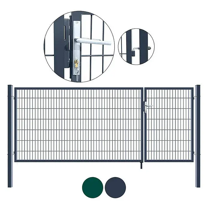 Home Deluxe Gartentor ADITUS - Farbe: Anthrazit, Größe: 160 x 350 cm - 350 x 160 cm, Anthrazit, Stahl