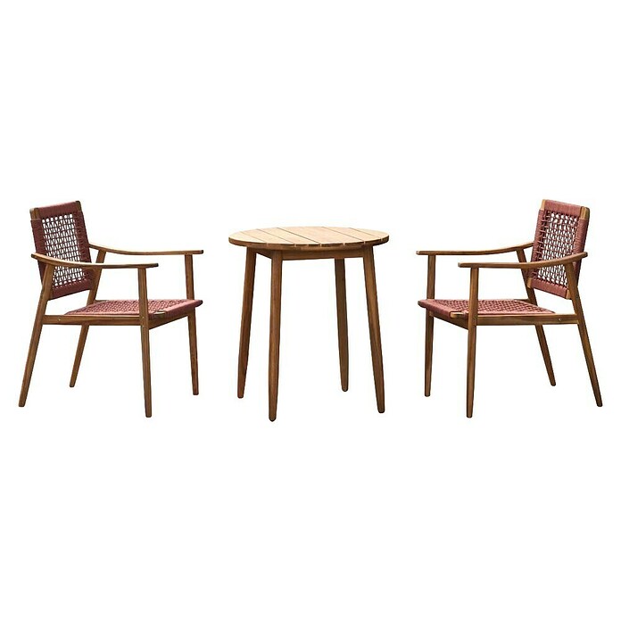 Set balkonskega pohištva Lina  (3 -del., Akacijev les in vrv, Rjava) | 8302 - Sonstige Möbel | ICAF - Sommermöbel individual | ICA - Sommermöbel | IC - Freizeit im Garten | I - Stadtgarten | BAUHAUS