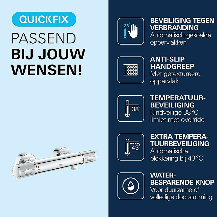 Grohe Precision Feel Douchethermostaat Precision Feel (Chroom, Glanzend) | BAUHAUS