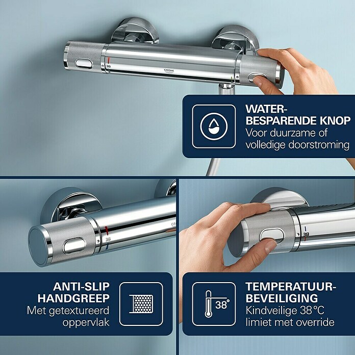 Grohe Precision Feel Douchethermostaat Precision Feel (Chroom, Glanzend) | BAUHAUS