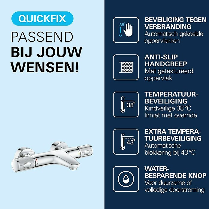 Grohe Precision Feel Badthermostaat Precision Feel (Chroom) | BAUHAUS