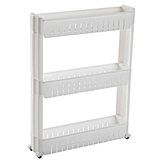 Carro con ruedas multiusos de 3 baldas (L x An x Al: 54 x 12,5 x 71 cm, Termoplástico)