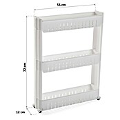 Versa Carro con ruedas multiusos de 3 baldas (L x An x Al: 54 x 12,5 x 71 cm, Termoplástico) | BAUHAUS