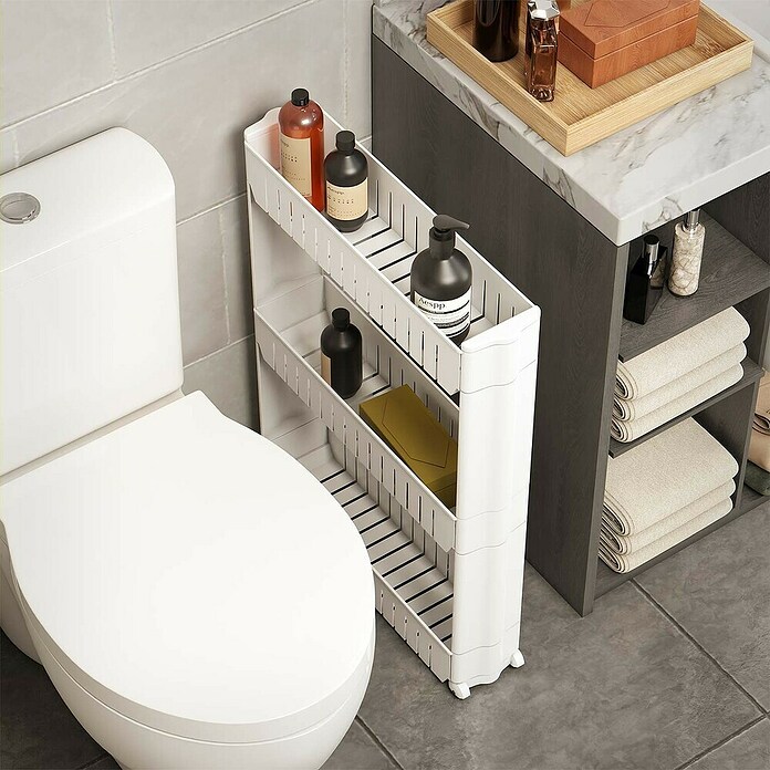 Versa Carro con ruedas multiusos de 3 baldas (L x An x Al: 54 x 12,5 x 71 cm, Termoplástico) | BAUHAUS