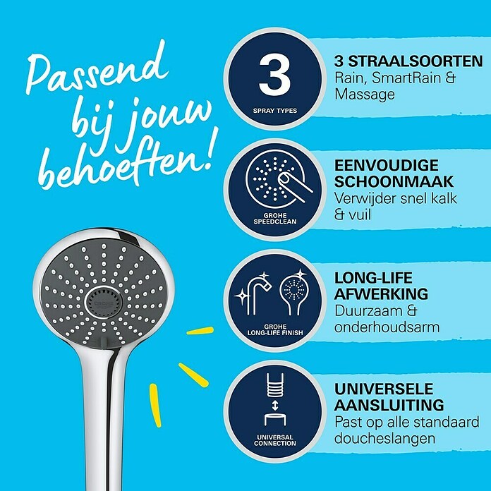 Grohe Handdouche (Aantal functies: 3, Chroom)