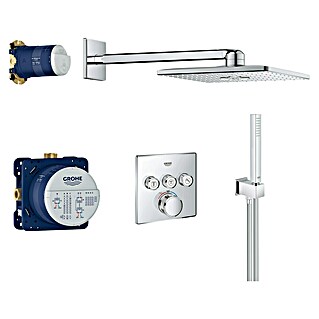 Grohe Grohtherm SmartControl Douchesysteem (Aantal straalsoorten: 3 st., Chroom, Vorm douchekop: Hoekig)