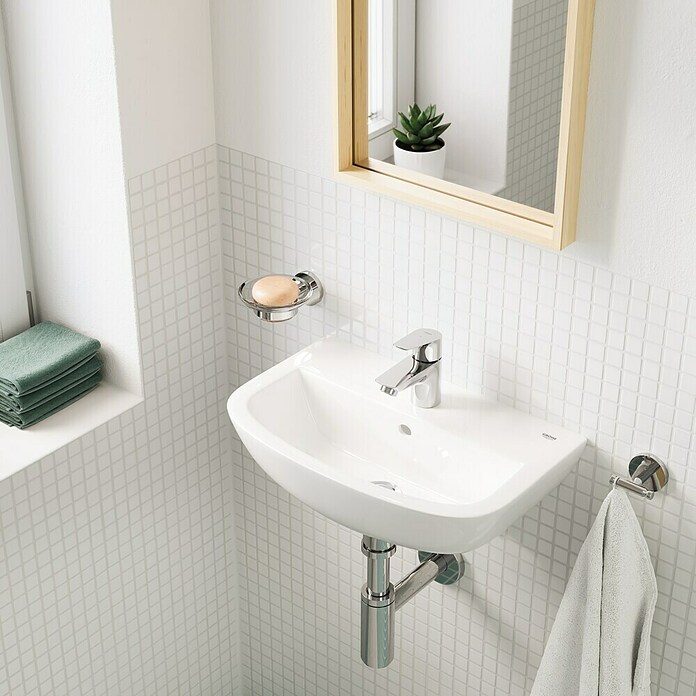 Grohe Wastafel Bau Ceramic (454 x 354 mm, Kraangat: Midden, Met overloop, Alpine Wit) | BAUHAUS
