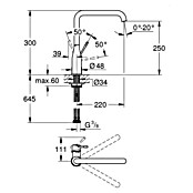 Grohe Essence Keukenkraan (Chroom, Glanzend, Hoge uitloop)