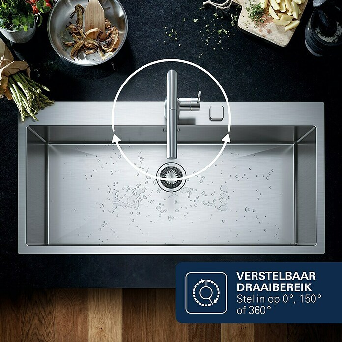 Grohe Essence Keukenkraan (Chroom, Glanzend, Hoge uitloop)