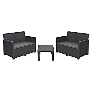 Shaf Conjunto de muebles Maya (3 pzs., Polipropileno, Negro)