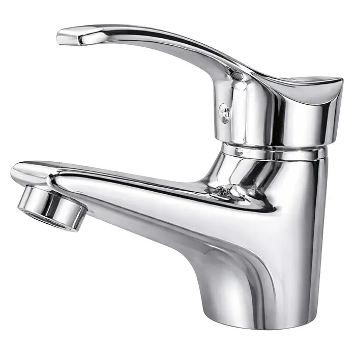 Rousseau Nelson Grifo de lavabo - Cromo, Brillante - Grifo monomando cromado con un diseño elegante y moderno.