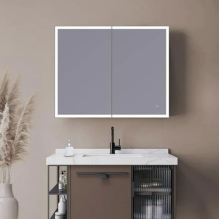 Home Deluxe Lichtspiegel EVE - Farbe: Schwarz, Größe: 80 x 60 cm - 
