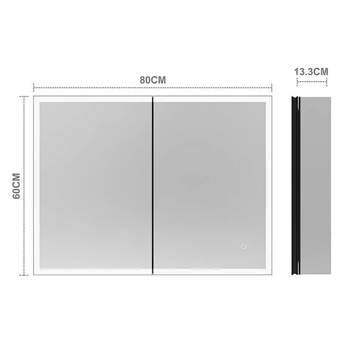 Home Deluxe Lichtspiegel EVE - Farbe: Schwarz, Größe: 80 x 60 cm - 