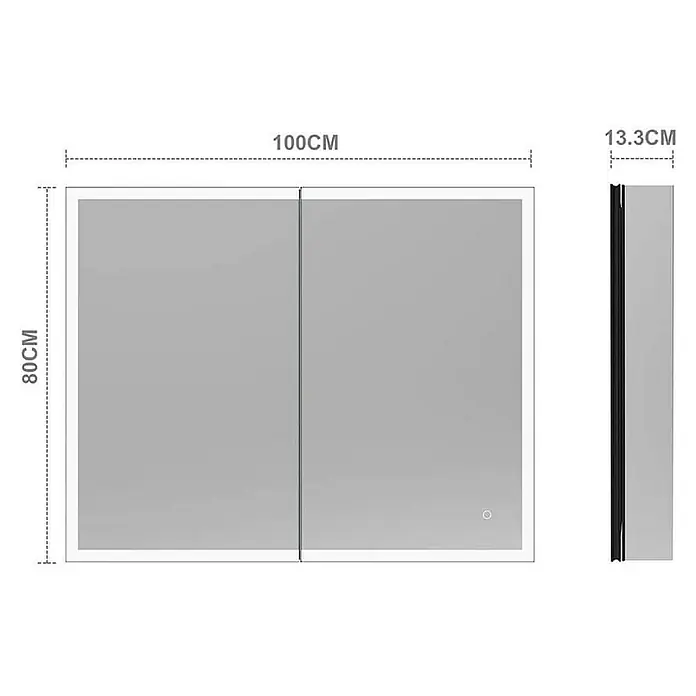 Home Deluxe Lichtspiegel EVE - Farbe: Schwarz, Größe: 100 x 80 cm - 