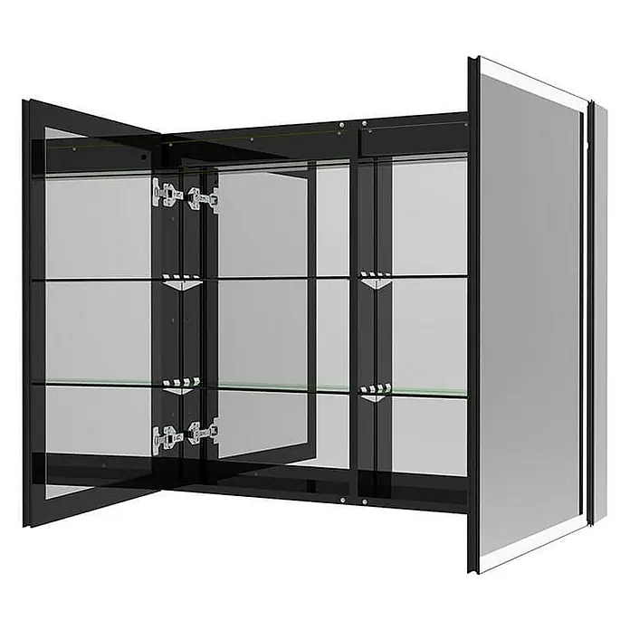 Home Deluxe Lichtspiegel EVE - Farbe: Schwarz, Größe: 100 x 80 cm - 