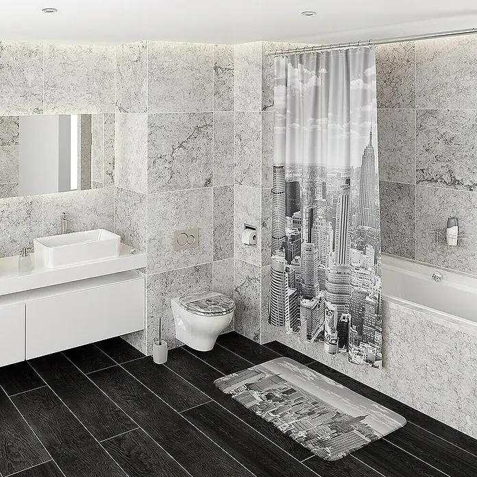 SANILO WC-Sitz Skyline New York mit Absenkautomatik - MDF, Grau, Mit Absenkautomatik