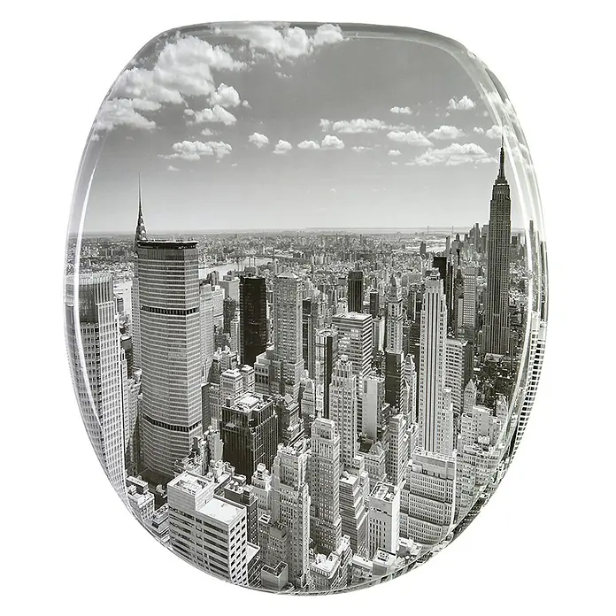 SANILO WC-Sitz Skyline New York mit Absenkautomatik - MDF, Grau, Mit Absenkautomatik