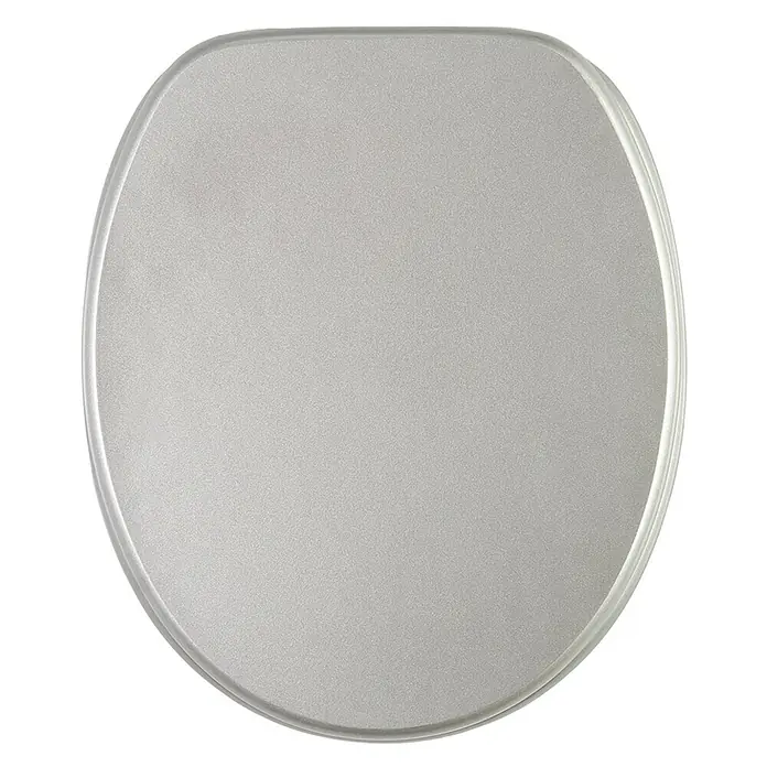 SANILO WC-Sitz Glitzer Silber mit Absenkautomatik - MDF, Silberfarben, Mit Absenkautomatik
