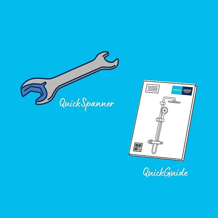 Grohe Vitalio Joy Duschsystem 260 (Mit Thermostatarmatur, Lochabstand: 100,5 cm, Anzahl Strahlarten: 3 Stk., Chrom) | BAUHAUS