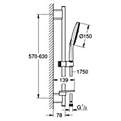 Grohe Doucheset met handdouche Vitalio SmartActive 150 (Gatafstand: 57 cm - 63 cm, Chroom) | BAUHAUS