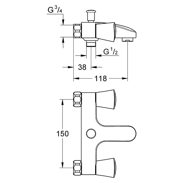 Grohe Costa Badkraan S (Chroom, Glanzend) | BAUHAUS