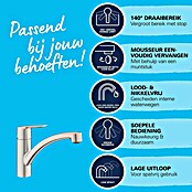 Grohe QuickFix Keukenkraan Start (Afvoer armatuur: 227 mm, Supersteel RVS look, Zwenkbereik: 140 °) | BAUHAUS