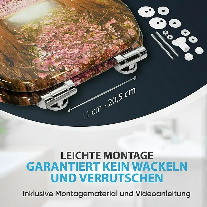 SANILO WC-Sitz Romantik mit Absenkautomatik - MDF, Pink, Mit Absenkautomatik