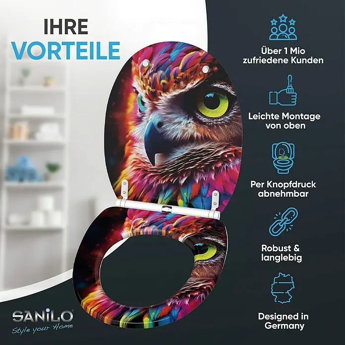 SANILO WC-Sitz Aurora mit Schnellverschluss - MDF, Pink, Mit Absenkautomatik