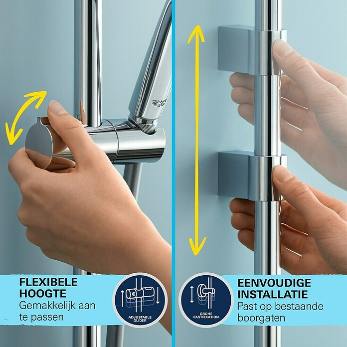 Grohe Vitalio Joy Douchesysteem 260 (Gatafstand: 100,5 cm, Aantal straalsoorten: 3 st., Chroom) | BAUHAUS
