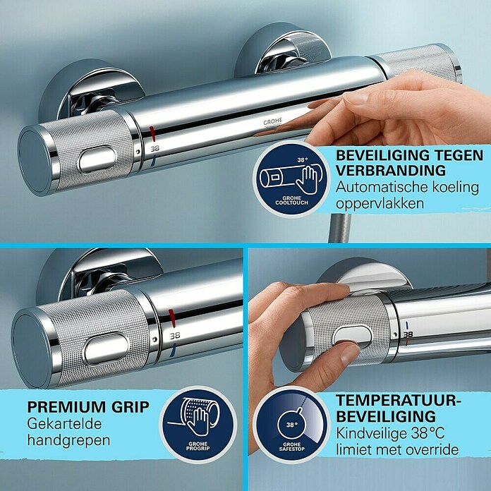 Grohe Vitalio Joy Douchesysteem 260 (Gatafstand: 100,5 cm, Aantal straalsoorten: 3 st., Chroom) | BAUHAUS