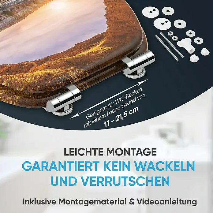 SANILO WC-Sitz Bay mit Absenkautomatik - MDF, Braun, Mit Absenkautomatik